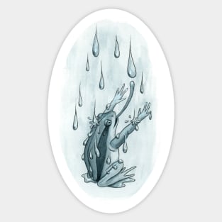 Striped Rain Frog Drinking Droplets Sticker